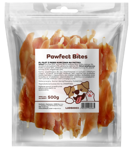 Przysmaki dla psa filet z piersi kurczaka 500g PAWFECT BITES na Arena.pl