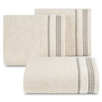 Ręcznik bawełniany z ozdobną bordiurą AMANDA 30x50 beżowy