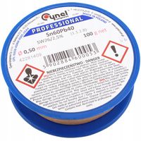 CYNA DO LUTOWANIA Z TOPNIKIEM 2,5% OŁOWIOWA S-Sn60Pb40 CYNEL 0,5mm 100g
