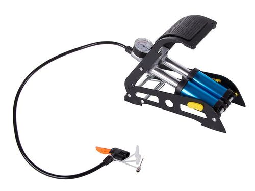 POMPKA SAMOCHODOWA NOŻNA DWUTŁOKOWA KOŃCOWKI ROWER AUTO DO PIŁEK MATERACA na Arena.pl