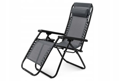 LEŻAK OGRODOWY Z PODNÓŻKIEM OGRODOWY PLAŻOWY AUTOMAT ZERO GRAVITY PÓŁKA na Arena.pl