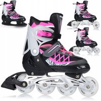 Łyżworolki - Wrotki - Łyżwy 4w1 Enero Pro Led 26-29 Różowo-szare