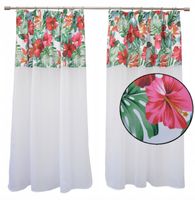 Zasłona firana nowoczesna MONSTERA KWIAT 300x160