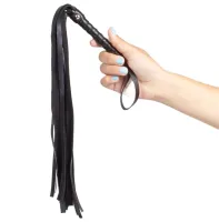 secretplay black bondage kolekcja - bicz frędzlowy 44 cm, skora