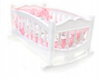 DUŻA Biała KOŁYSKA Łóżeczko 45cm dla lalki lalek POŚCIEL Produkt POLSKI