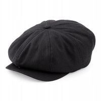 Kaszkiet W Stylu Retro Newsboy Gazeciarz Czarny Męski Damski Bawełna S/M