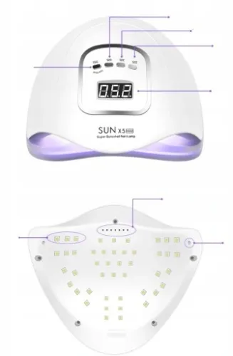 Lampa Do Paznokci Manicure Profesjonalna Mocna UV/LED SUN x5 Max 80W Biała na Arena.pl