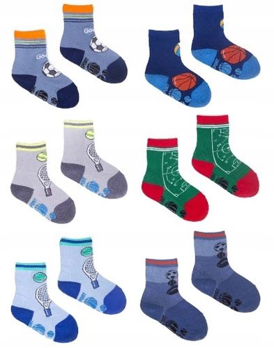 6 - PAK Skarpetki ANTYPOŚLIZGOWE ABS 6 PAR skarpety chłopięce 23 - 26 na Arena.pl