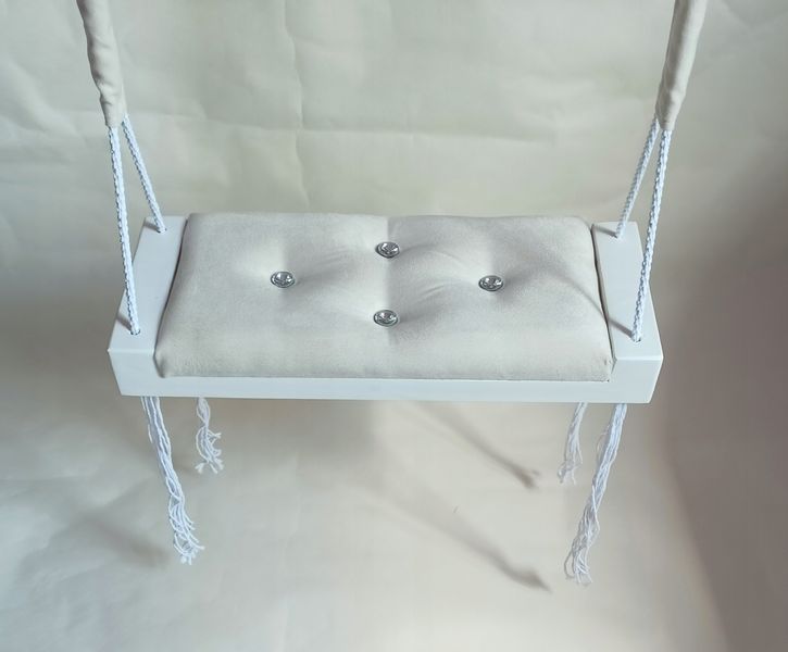 Huśtawka biel siedzisko BEŻ dom ogród TAPICEROWANA zdjęcie 3