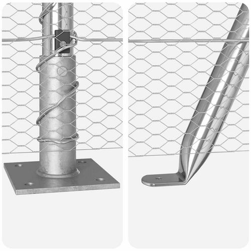Ogrodzenie z słupkami Srebrny 0.4 x 25 m Stal pokryta PCV na Arena.pl
