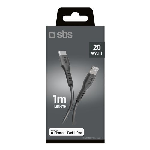 Kabel przewód USB-C - iPhone Lightning 1m - czarny na Arena.pl