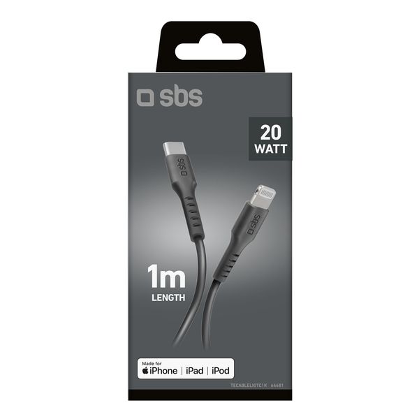 Kabel przewód USB-C - iPhone Lightning 1m - czarny zdjęcie 2
