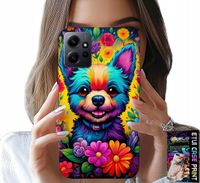 ETUI DO XIAOMI NOTE 12 4G - KWIACISTE WZORY PIESEK PIES JORK PLECKI