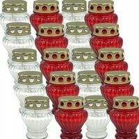 Znicz Szklany Bardzo Ładny Tradycyjny Mix Kolorów Pakiet 20SZT !