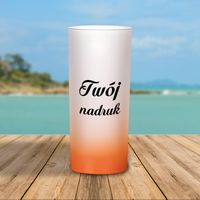 Szklanka 200 ml szroniona z Twoim nadrukiem - Pomarańczowa