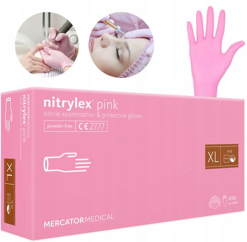 Rękawice Nitrylowe 100 szt. 10-XL Nitrylex Pink na Arena.pl