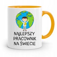 Dla Pracownika Kubek Żółty Najlepszy Pracownik Z Nadrukiem Ze Zdjęciem