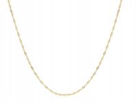 Złoty łańcuszek 585 o splocie singapur 50cm żółte złoto modny splot komunia