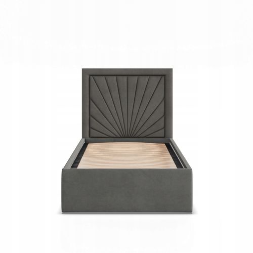 Łóżko Ramowe VASTO JEDNOOSOBOWE Tapicerowane Pojedyncze VELVET CIEMNY SZARY na Arena.pl