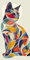 Plakat 50x100cm Kalejdoskopowy Kot