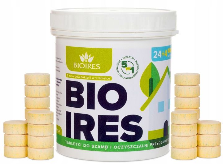 TABLETKI BAKTERIE DO SZAMBA OCZYSZCZALNI BIOIRES 5W1 NA ROK ROZRUCH GRATIS zdjęcie 5