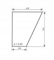 szyba drzwi dolna - dół ciągnika URSUS 35-12, 3512 kabina Kunów