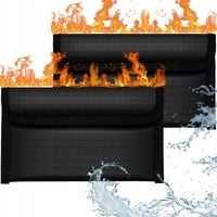 2x TORBA OGNIOODPORNA WODOODPORNA NA DOKUMENTY PLIKI PIENIĄDZE ETUI ZESTAW