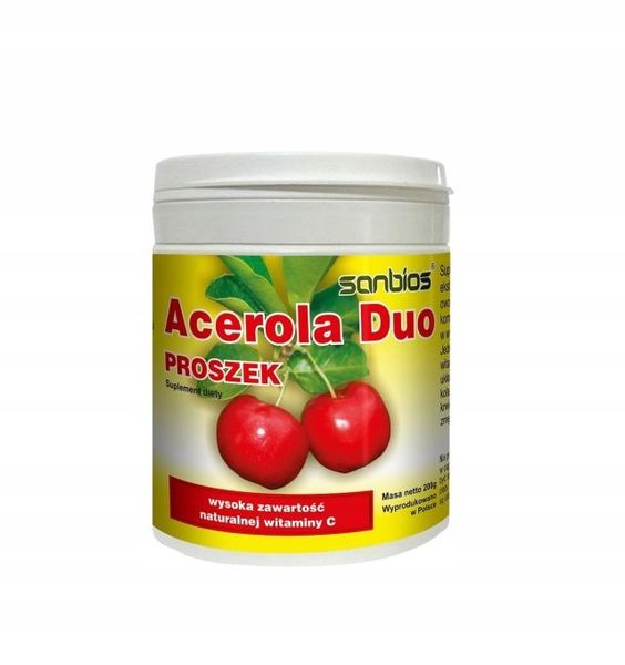 SANBIOS ACEROLA DUO PROSZEK 200G WITAMINA C zdjęcie 1