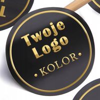 NAKLEJKI etykiety OKRĄGŁE z nadrukiem LOGO firmy KOLOR własny tekst KREATOR