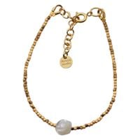 Bransoletka - Muszla kwiatek, Hematyt złoty i srebro złocone