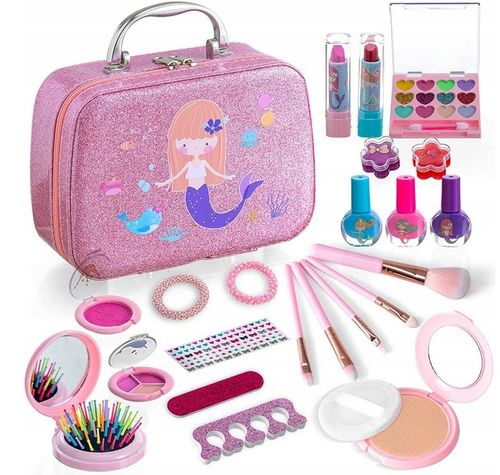 ZESTAW DO MAKIJAŻU DLA DZIECI DZIEWCZYNEK ZESTAW KOSMETYKÓW SYRENKA na Arena.pl