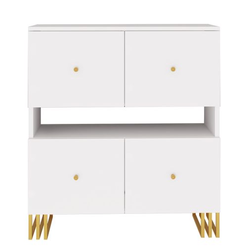 REGAŁ KOMODA KLARA 90 CM BIAŁY MAT nogi metal salon sypialnia na Arena.pl