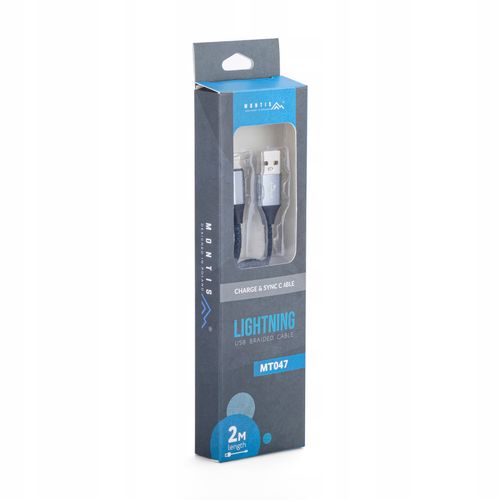 kabel usb - lightning 2.0 mocny długi oplot 2m na Arena.pl