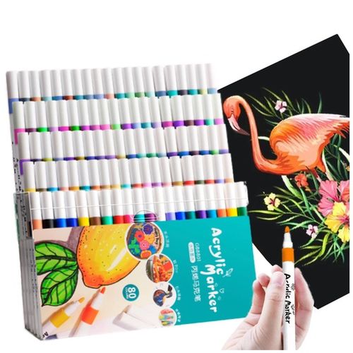 Markery akrylowe pisaki  flamastry 80 kolorów do kreatywnego malowania na Arena.pl