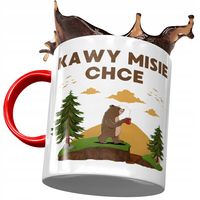 Kubek Czerwony Śmieszny Kawy Misie Chce Prezent Z Nadrukiem Ze Zdjęciem