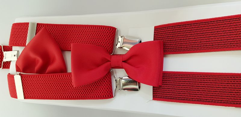 KOMPLET CZERWONE SZELKI Z MUCHĄ MUSZKĄ I POSZETKĄ zdjęcie 5