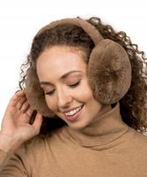 Beżowe Nauszniki na uszy Zimowe Klasyczne Słuchawki na zimę Ciepłe Zimowe