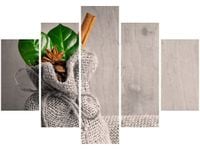 105CM 150CM OBRAZ 5 ELEM KAWOWA ROZKOSZ DRUK