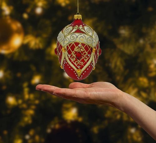 Ekskluzywne jajo Faberge z kryształami: czerwone na Arena.pl