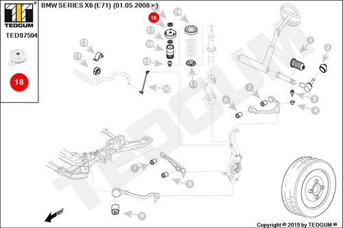 BMW X6 E70 MOCOW AMORT PRZEDNIEGO GÓRNE 07-13 E71 na Arena.pl