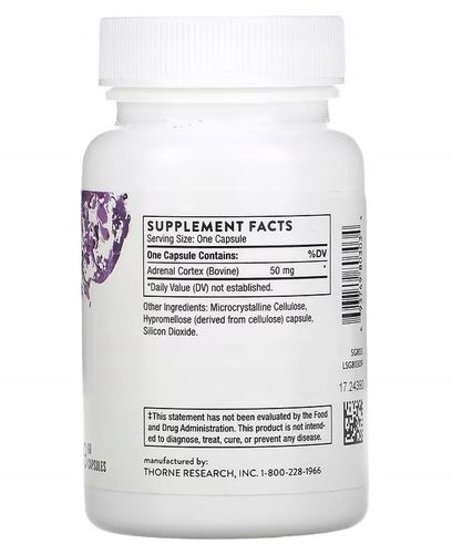 THORNE RESEARCH Adrenal Cortex - Kora Nadnerczy (60 kaps.) na Arena.pl