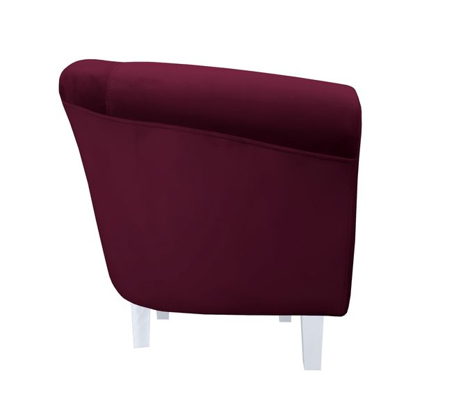 Fotel Milo nogi białe śliwka MG02 zdjęcie 3