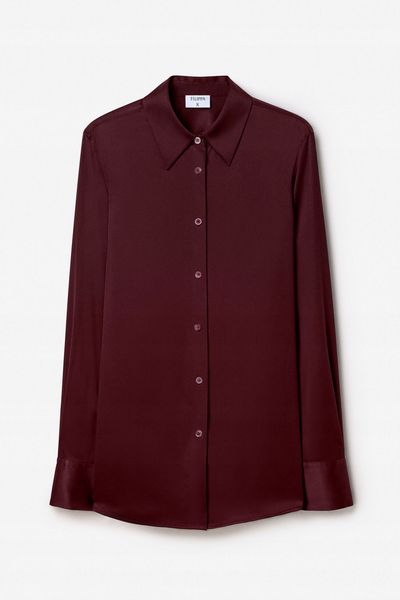 Koszula FLIPPA K Silk burgund R44 zdjęcie 1