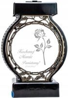 Duży znicz z grawerem na cmentarz wyjątkowy, trwały, ozdobny DLA MAMY