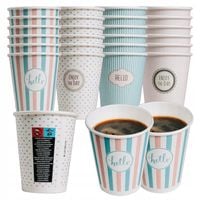Kubki Papierowe Do Goracych i Zimnych Napojów 300ml Pastelowe Kubeczki
