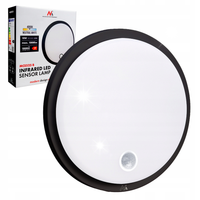 Lampa LED z czujnikiem ruchu PIR Maclean MCE525 B czarna 10W IP65