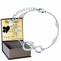 Infinity Bransoletka Celebrytka Srebro Koniczynka