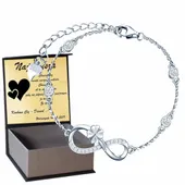 Infinity Bransoletka Celebrytka Srebro Koniczynka