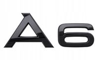 EMBLEMAT LOGO ZNACZEK NAPIS A6 AUDI CZARNY POŁYSK