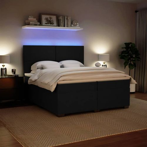 Łóżko kontynentalne z materacem, czarne, aksamit 200x200 cm na Arena.pl